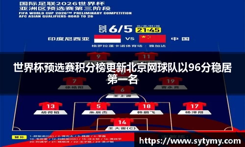 世界杯预选赛积分榜更新北京网球队以96分稳居第一名